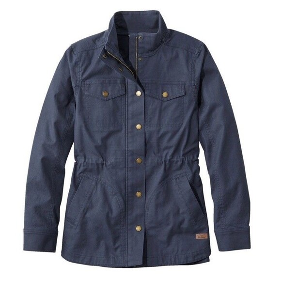 LL Bean Utility Barn Field Jacket BeanFlex Carbon Navy Drawstring Waist SZ Large - Picture 11 of 11